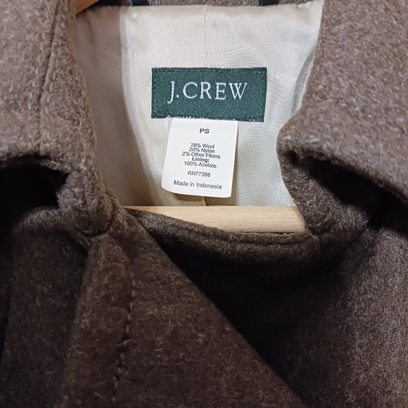 J Crew PS Wool double breasted Pea Coat Womens Button Pockets Slit in back Lined - Picture 4 of 5